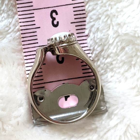 10K White Gold Vintage Diamond and Opal Ri… - Picture 4 of 9